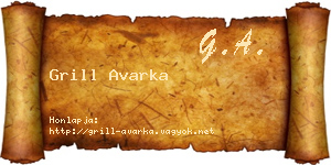 Grill Avarka névjegykártya